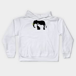 Black and White Elephants Kids Hoodie